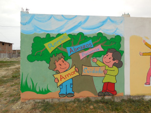 The newest mural of the Las Mercedes Health Center enclosure